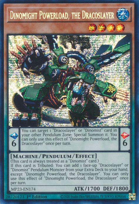 Dinomight Powerload, the Dracoslayer [MP23-EN174] Prismatic Secret Rare | Black Swamp Games