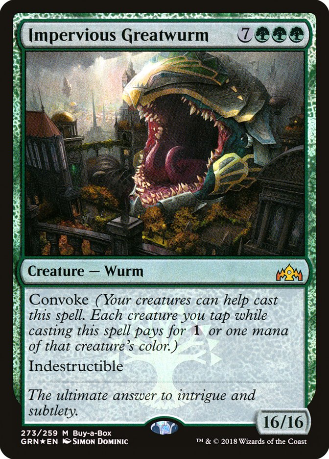 Impervious Greatwurm (Buy-A-Box) [Guilds of Ravnica] | Black Swamp Games