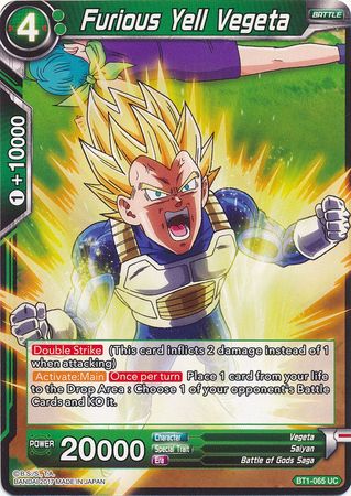 Furious Yell Vegeta [BT1-065] | Black Swamp Games