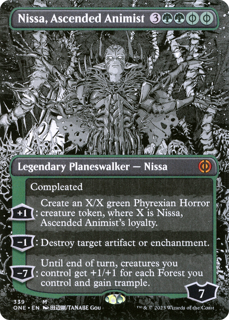 Nissa, Ascended Animist (Borderless Manga) [Phyrexia: All Will Be One] | Black Swamp Games