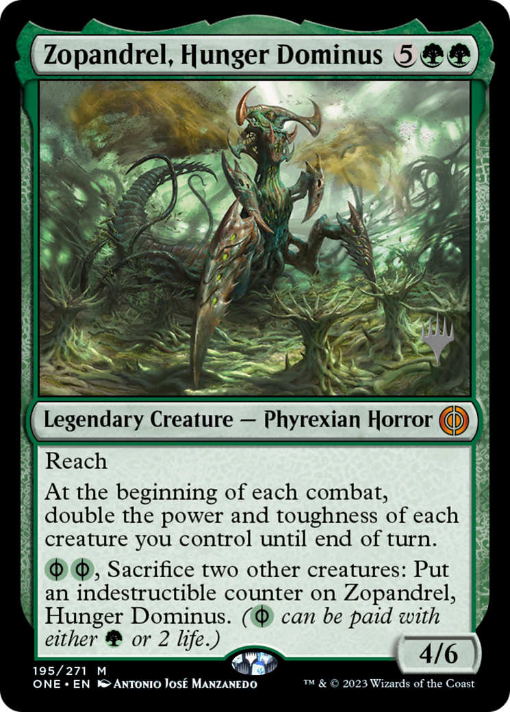 Zopandrel, Hunger Dominus (Promo Pack) [Phyrexia: All Will Be One Promos] | Black Swamp Games