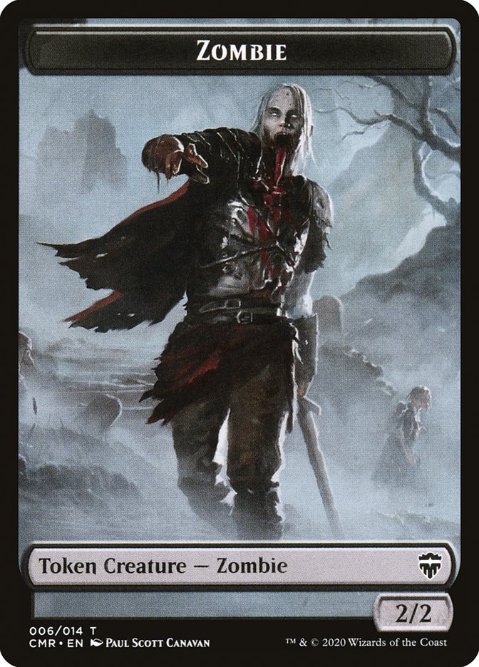 Horror // Zombie Token [Commander Legends Tokens] | Black Swamp Games