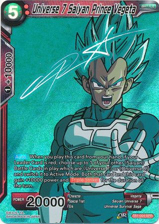 Universe 7 Saiyan Prince Vegeta (SPR) [TB1-004] | Black Swamp Games