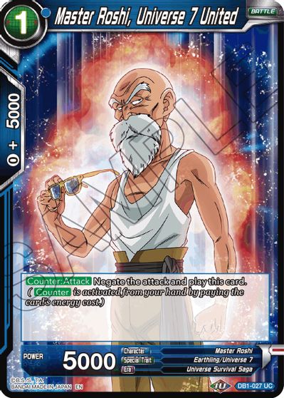 Master Roshi, Universe 7 United (Reprint) (DB1-027) [Battle Evolution Booster] | Black Swamp Games