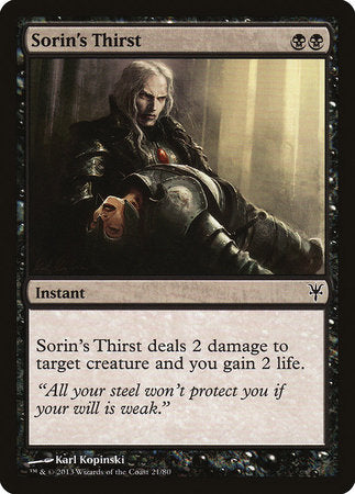 Sorin's Thirst [Duel Decks: Sorin vs. Tibalt] | Black Swamp Games