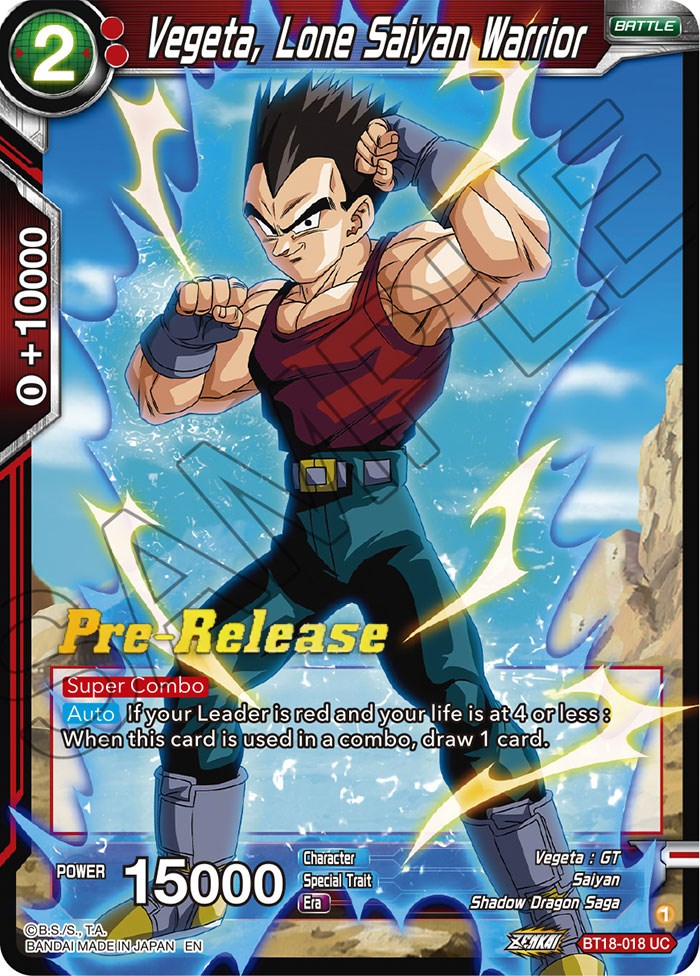 Vegeta, Lone Saiyan Warrior (BT18-018) [Dawn of the Z-Legends Prerelease Promos] | Black Swamp Games