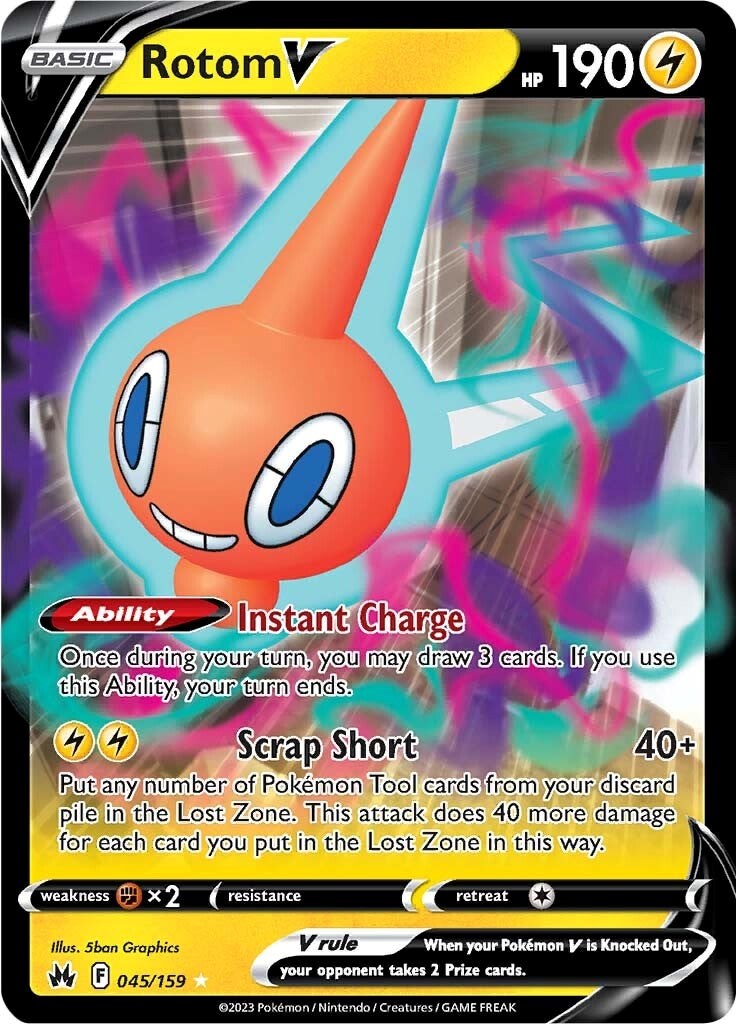 Rotom V (045/159) [Sword & Shield: Crown Zenith] | Black Swamp Games