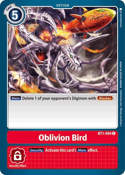 Oblivion Bird [BT1-094] [Release Special Booster Ver.1.0] | Black Swamp Games