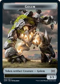Golem // Elf Warrior Double-sided Token [Double Masters Tokens] | Black Swamp Games