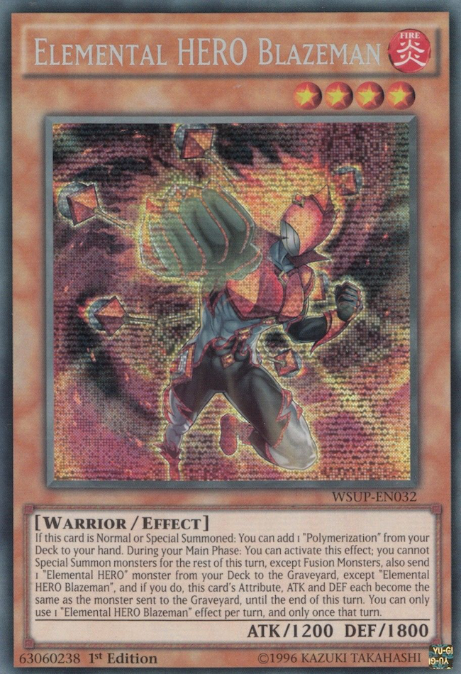 Elemental HERO Blazeman [WSUP-EN032] Secret Rare | Black Swamp Games