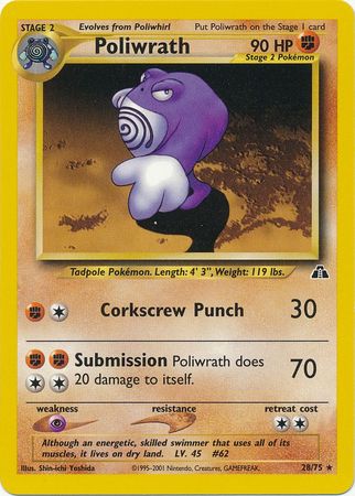 Poliwrath (28/75) [Neo Discovery Unlimited] | Black Swamp Games