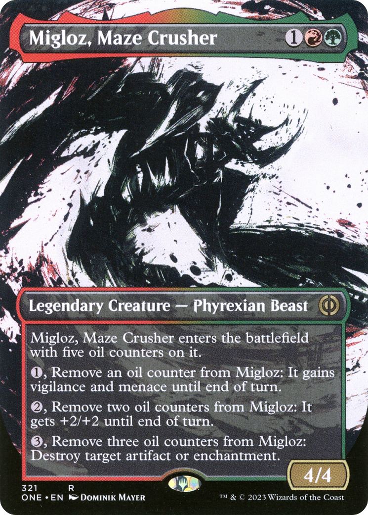 Migloz, Maze Crusher (Borderless Ichor) [Phyrexia: All Will Be One] | Black Swamp Games