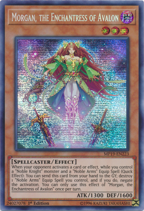 Morgan, the Enchantress of Avalon [MP19-EN223] Prismatic Secret Rare | Black Swamp Games