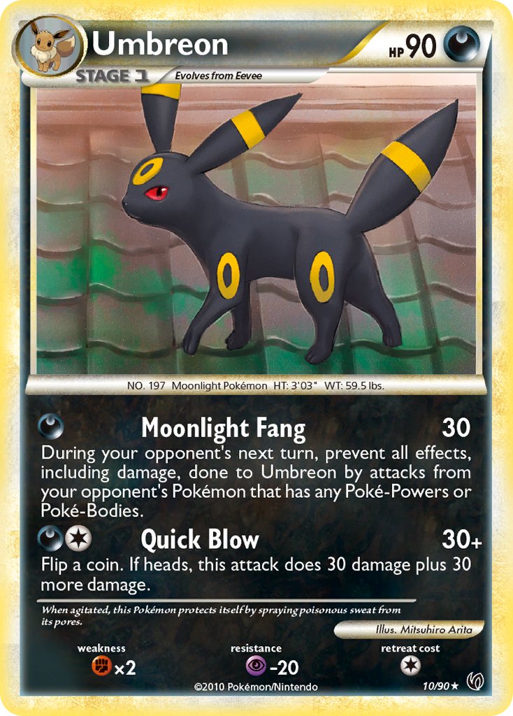 Umbreon (10/90) (Cracked Ice Holo) (Theme Deck Exclusive) [HeartGold & SoulSilver: Undaunted] | Black Swamp Games