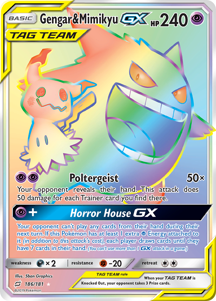 Gengar & Mimikyu GX (186/181) [Sun & Moon: Team Up] | Black Swamp Games