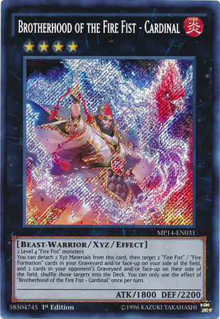 Brotherhood of the Fire Fist - Cardinal [MP14-EN031] Secret Rare | Black Swamp Games