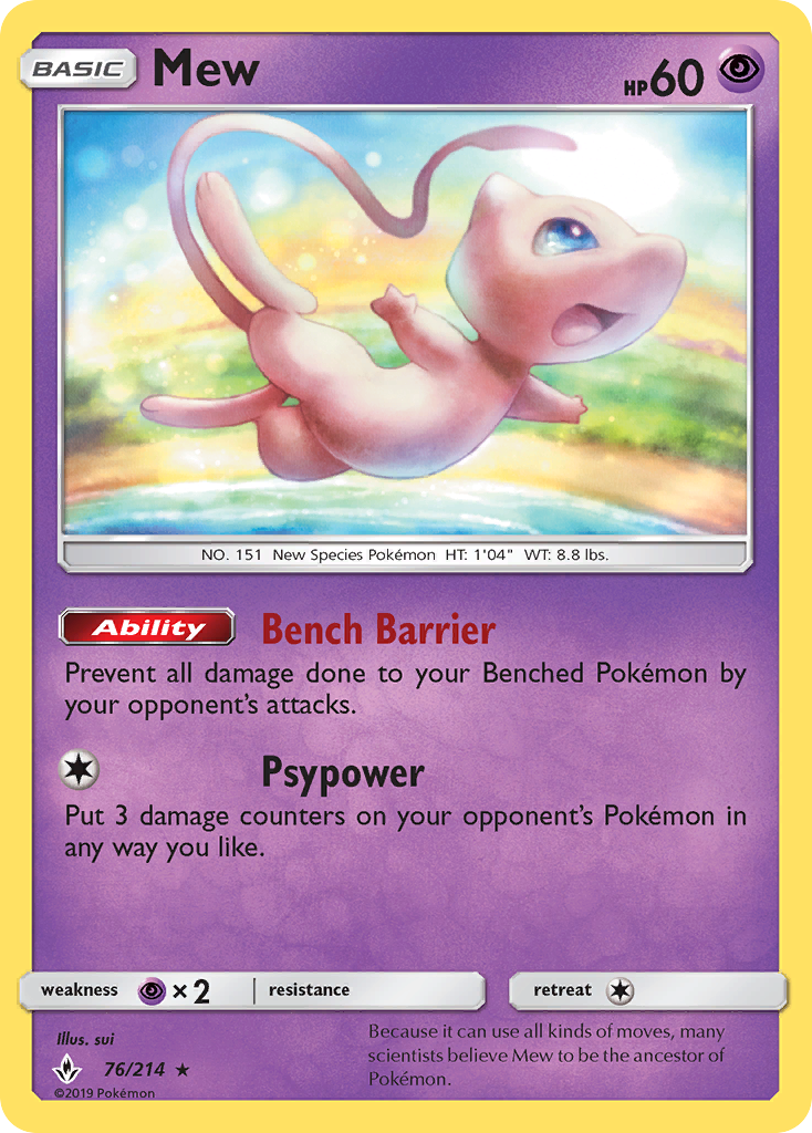 Mew (76/214) [Sun & Moon: Unbroken Bonds] | Black Swamp Games