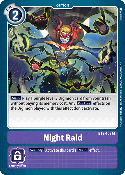 Night Raid [BT2-108] [Release Special Booster Ver.1.0] | Black Swamp Games
