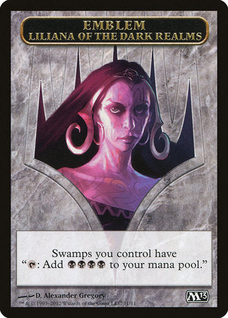 Emblem - Liliana of the Dark Realms [Magic 2013 Tokens] | Black Swamp Games