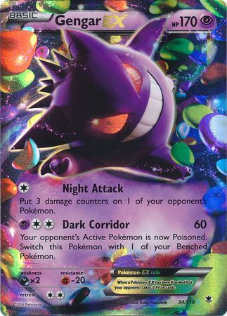 Gengar EX (34/119) (Jumbo Card) [XY: Phantom Forces] | Black Swamp Games