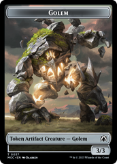 Golem // Blood Double-Sided Token [March of the Machine Commander Tokens] | Black Swamp Games