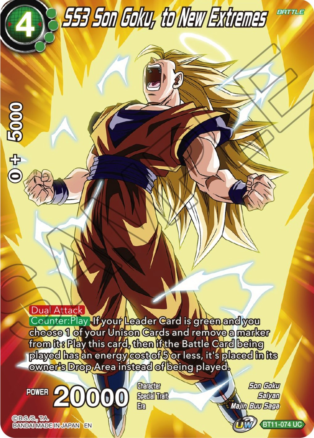 SS3 Son Goku, to New Extremes (BT11-074) [Theme Selection: History of Son Goku] | Black Swamp Games