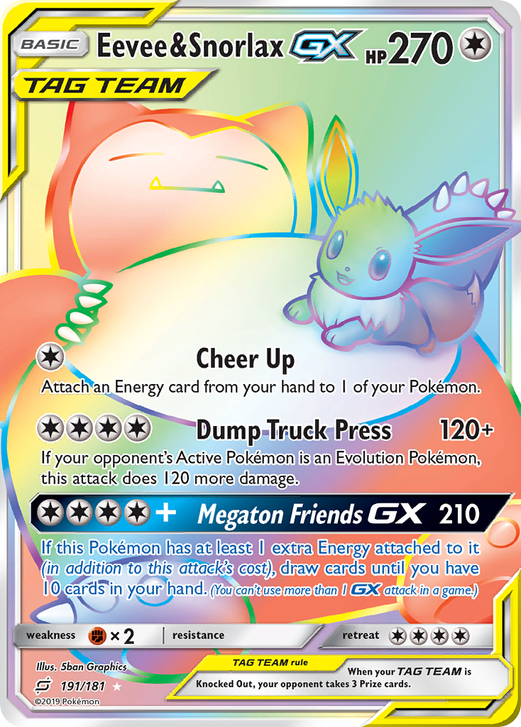 Eevee & Snorlax GX (191/181) [Sun & Moon: Team Up] | Black Swamp Games