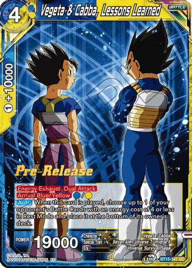 Vegeta & Cabba, Lessons Learned (BT15-147) [Saiyan Showdown Prerelease Promos] | Black Swamp Games