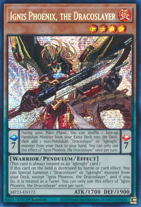 Ignis Phoenix, the Dracoslayer [MP23-EN172] Prismatic Secret Rare | Black Swamp Games