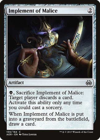 Implement of Malice [Aether Revolt] | Black Swamp Games