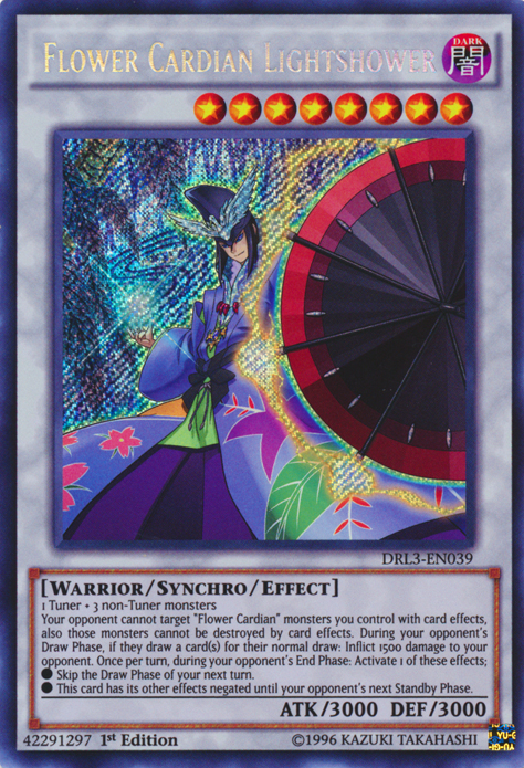 Flower Cardian Lightshower [DRL3-EN039] Secret Rare | Black Swamp Games