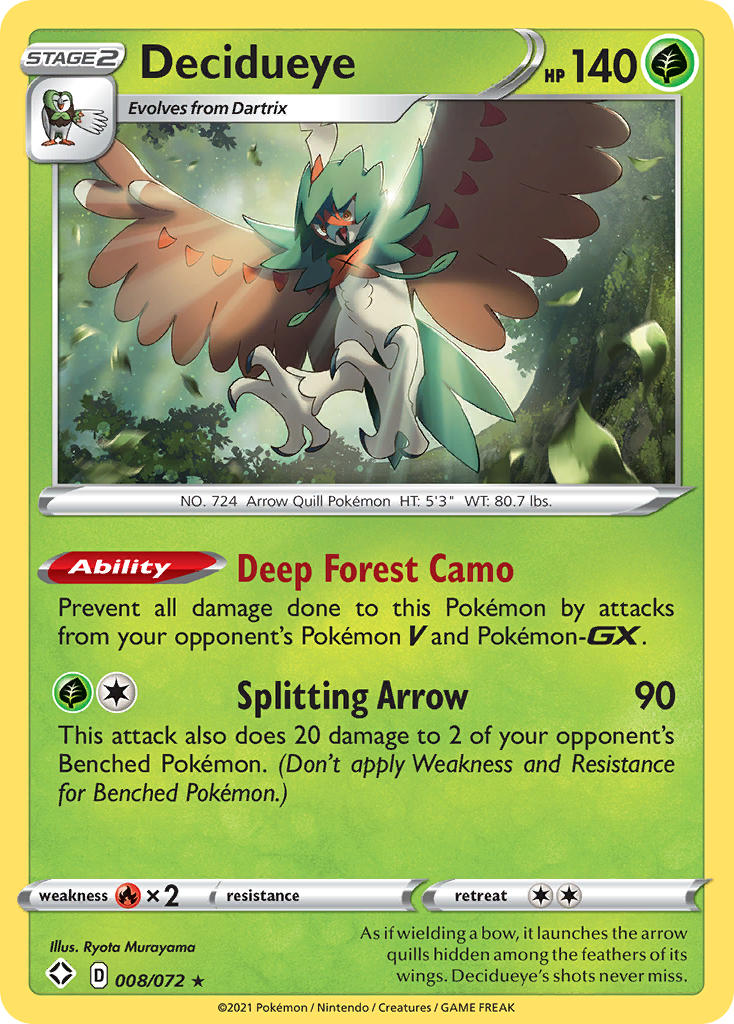 Decidueye (008/072) [Sword & Shield: Shining Fates] | Black Swamp Games