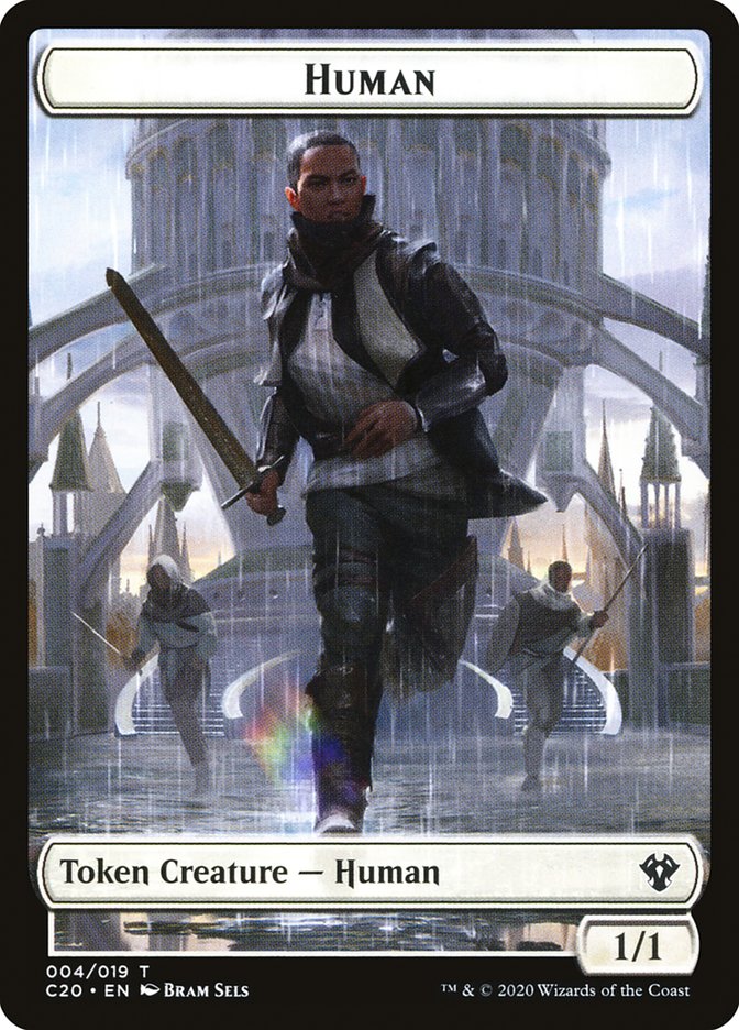 Human // Treasure Double-sided Token [Commander 2020 Tokens] | Black Swamp Games