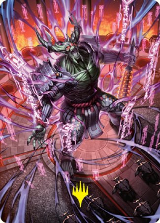 Hidetsugu, Devouring Chaos Art Card (Gold-Stamped Signature) [Kamigawa: Neon Dynasty Art Series] | Black Swamp Games