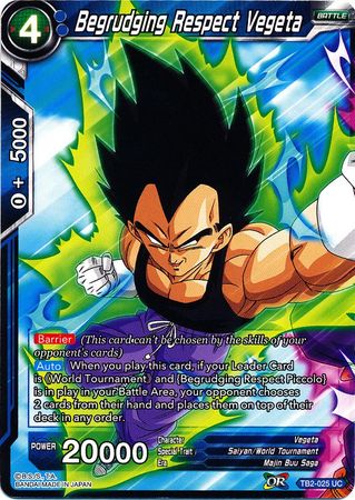 Begrudging Respect Vegeta [TB2-025] | Black Swamp Games