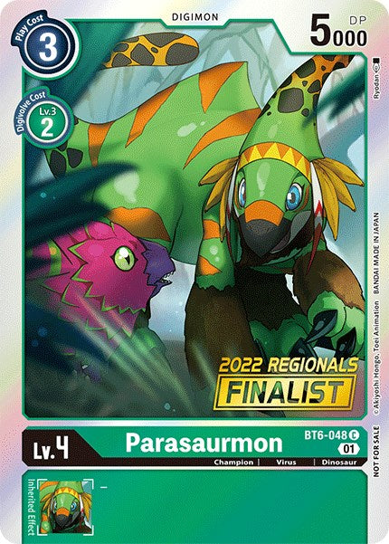Parasaurmon [BT6-048] (2022 Championship Online Regional) (Online Finalist) [Double Diamond Promos] | Black Swamp Games