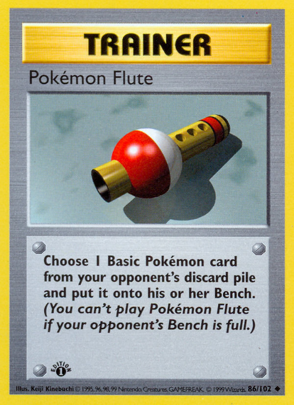 Pokemon Flute (86/102) (Shadowless) [Base Set 1st Edition] | Black Swamp Games