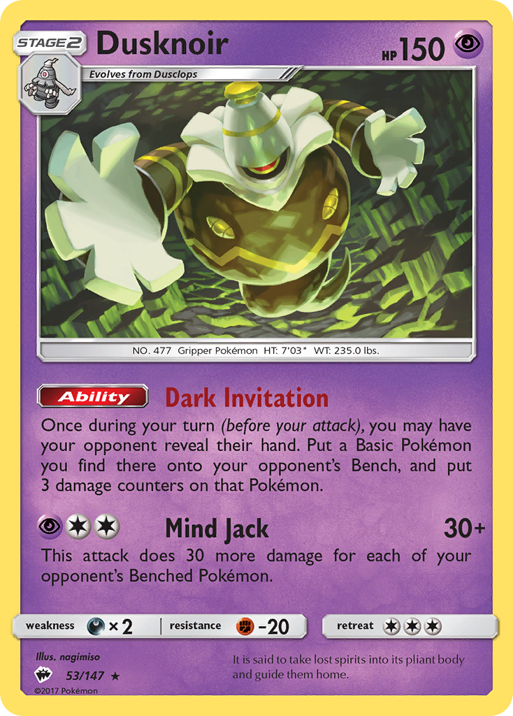 Dusknoir (53/147) [Sun & Moon: Burning Shadows] | Black Swamp Games