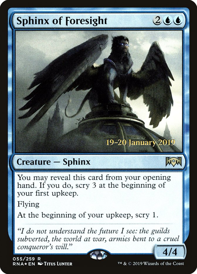 Sphinx of Foresight [Ravnica Allegiance Prerelease Promos] | Black Swamp Games