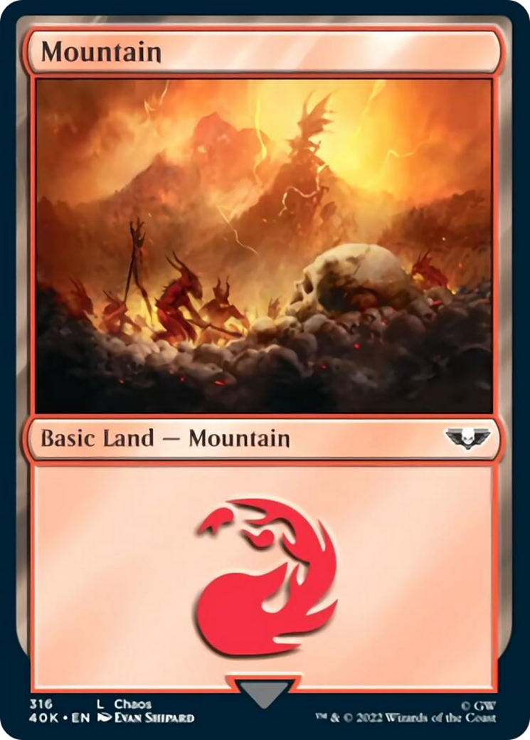Mountain (316) (Surge Foil) [Universes Beyond: Warhammer 40,000] | Black Swamp Games
