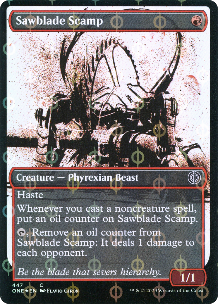 Sawblade Scamp (Showcase Ichor Step-and-Compleat Foil) [Phyrexia: All Will Be One] | Black Swamp Games