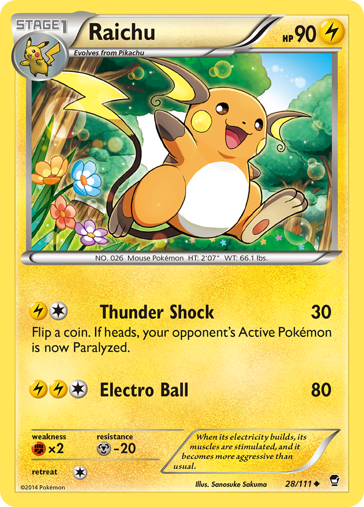 Raichu (28/111) [XY: Furious Fists] | Black Swamp Games