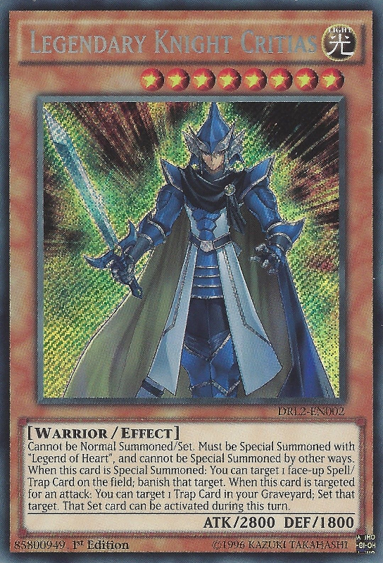 Legendary Knight Critias [DRL2-EN002] Secret Rare | Black Swamp Games