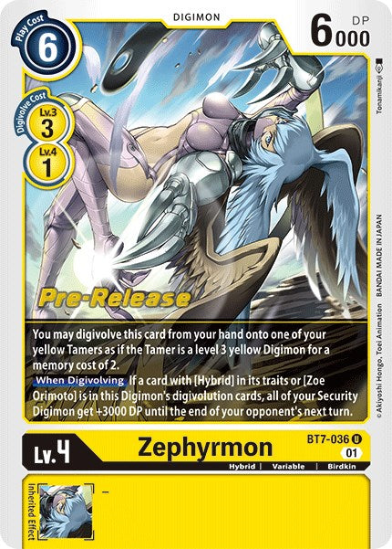Zephyrmon [BT7-036] [Next Adventure Pre-Release Cards] | Black Swamp Games