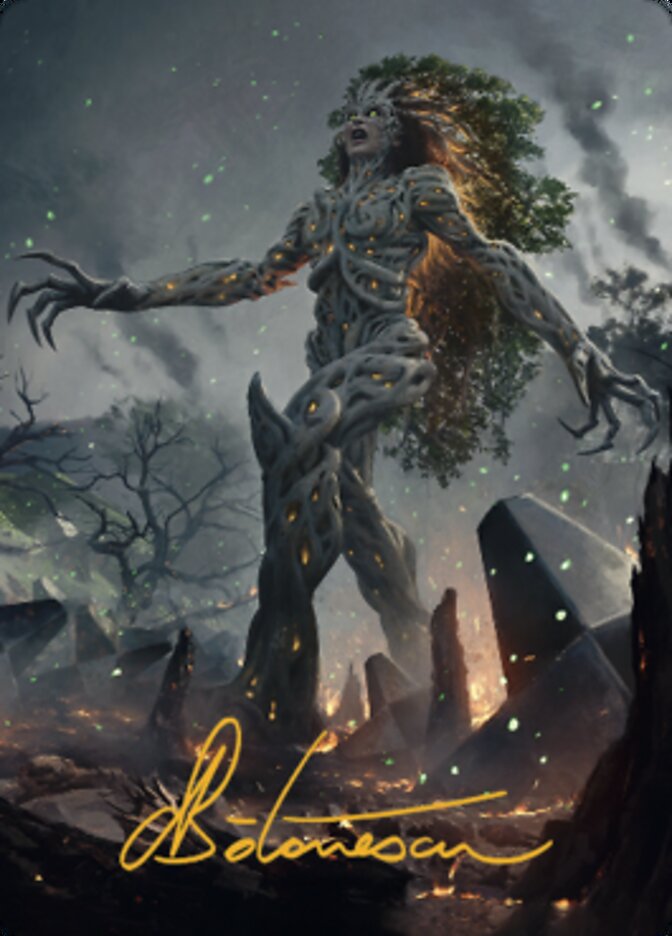 Titania, Gaea Incarnate Art Card (Gold-Stamped Signature) [The Brothers' War Art Series] | Black Swamp Games