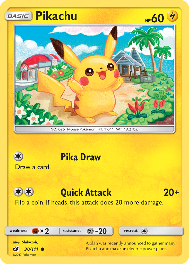 Pikachu (30/111) [Sun & Moon: Crimson Invasion] | Black Swamp Games