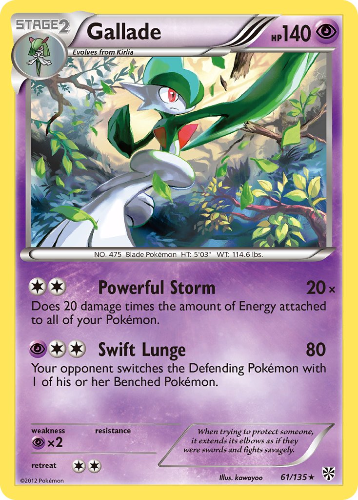 Gallade (61/135) (Cosmos Holo) (Blister Exclusive) [Black & White: Plasma Storm] | Black Swamp Games