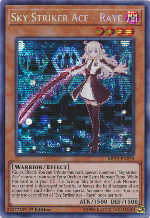 Sky Striker Ace - Raye [MP19-EN259] Prismatic Secret Rare | Black Swamp Games