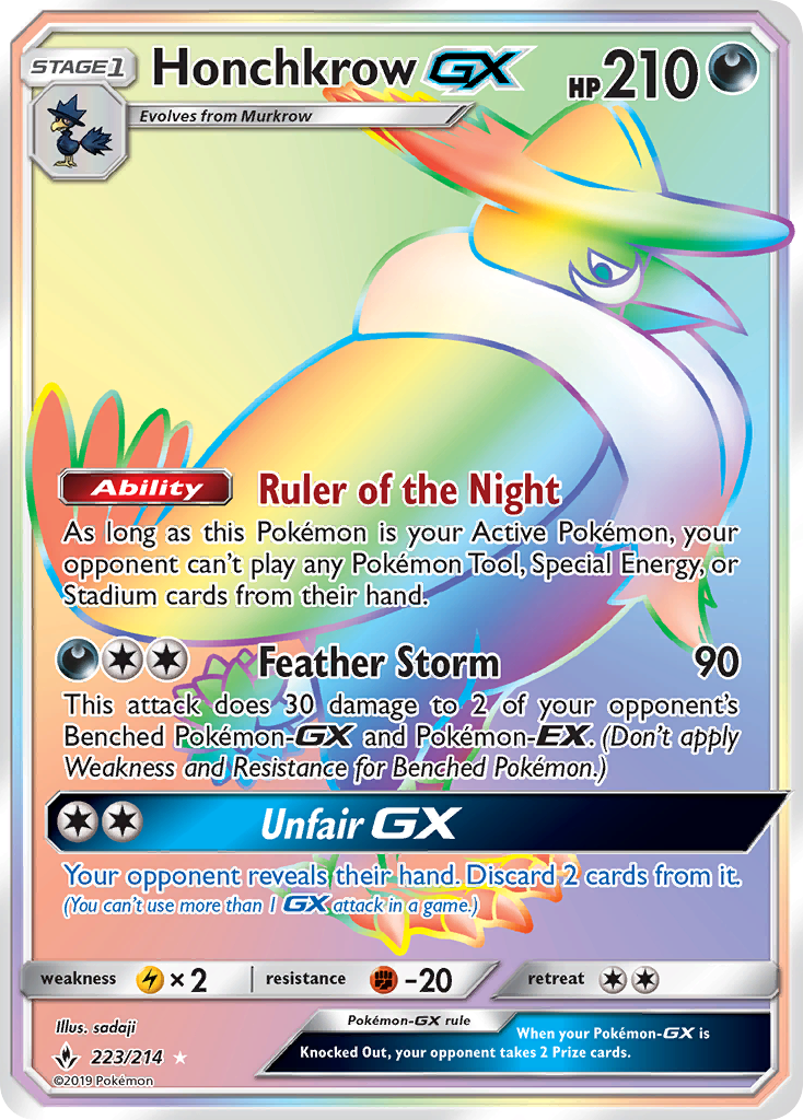 Honchkrow GX (223/214) [Sun & Moon: Unbroken Bonds] | Black Swamp Games