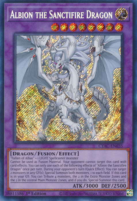 Albion the Sanctifire Dragon [CYAC-EN035] Secret Rare | Black Swamp Games